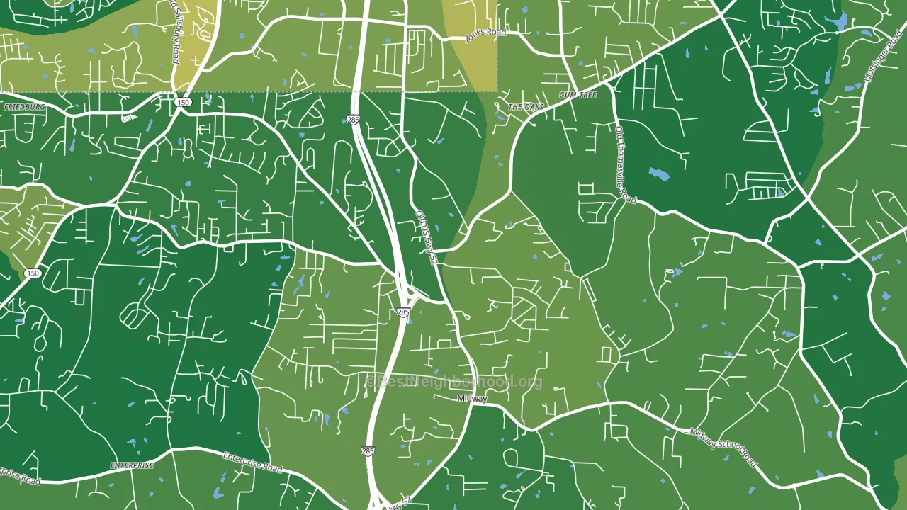 Midway, NC block-group voter-turnout map