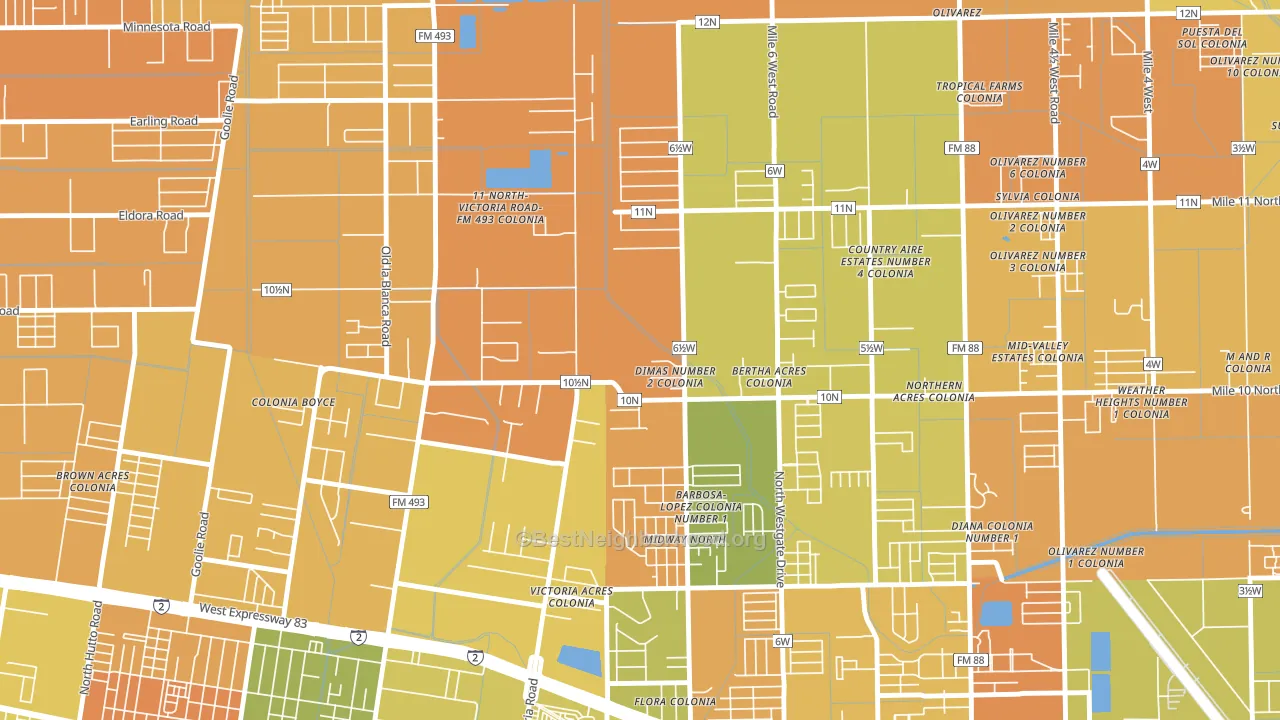 Midway North, TX block-group voter-turnout map