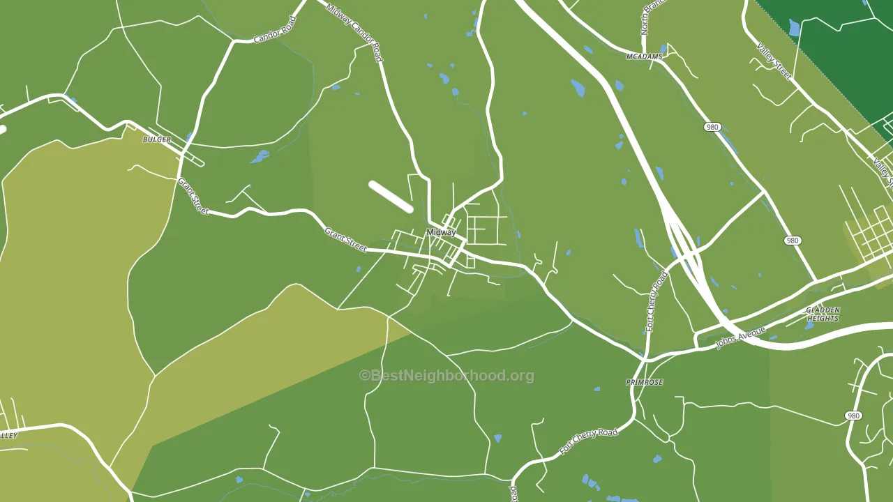 Midway, PA block-group voter-turnout map
