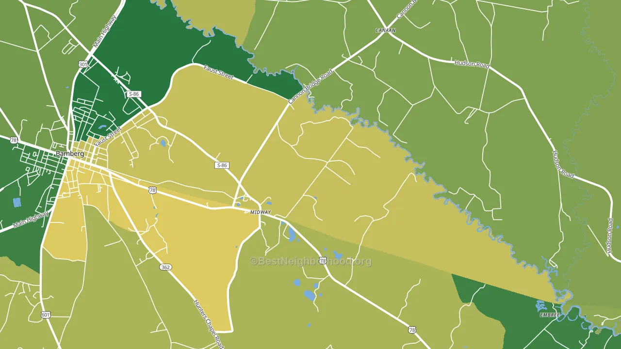 Midway, SC block-group voter-turnout map
