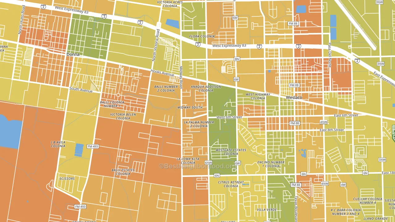 Midway South, TX block-group voter-turnout map
