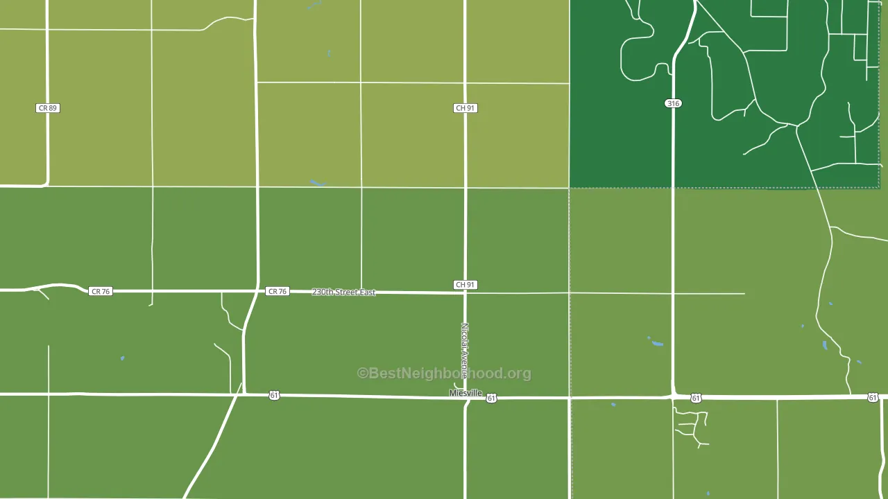 Miesville, MN block-group voter-turnout map