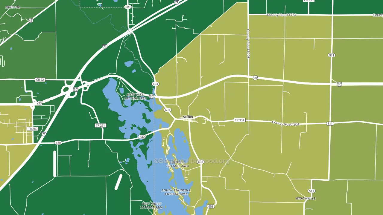 Mifflin, OH block-group voter-turnout map