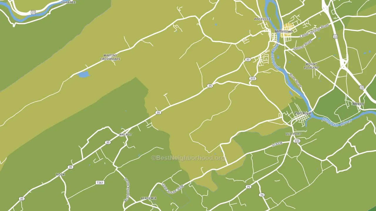 Mifflin, PA block-group voter-turnout map