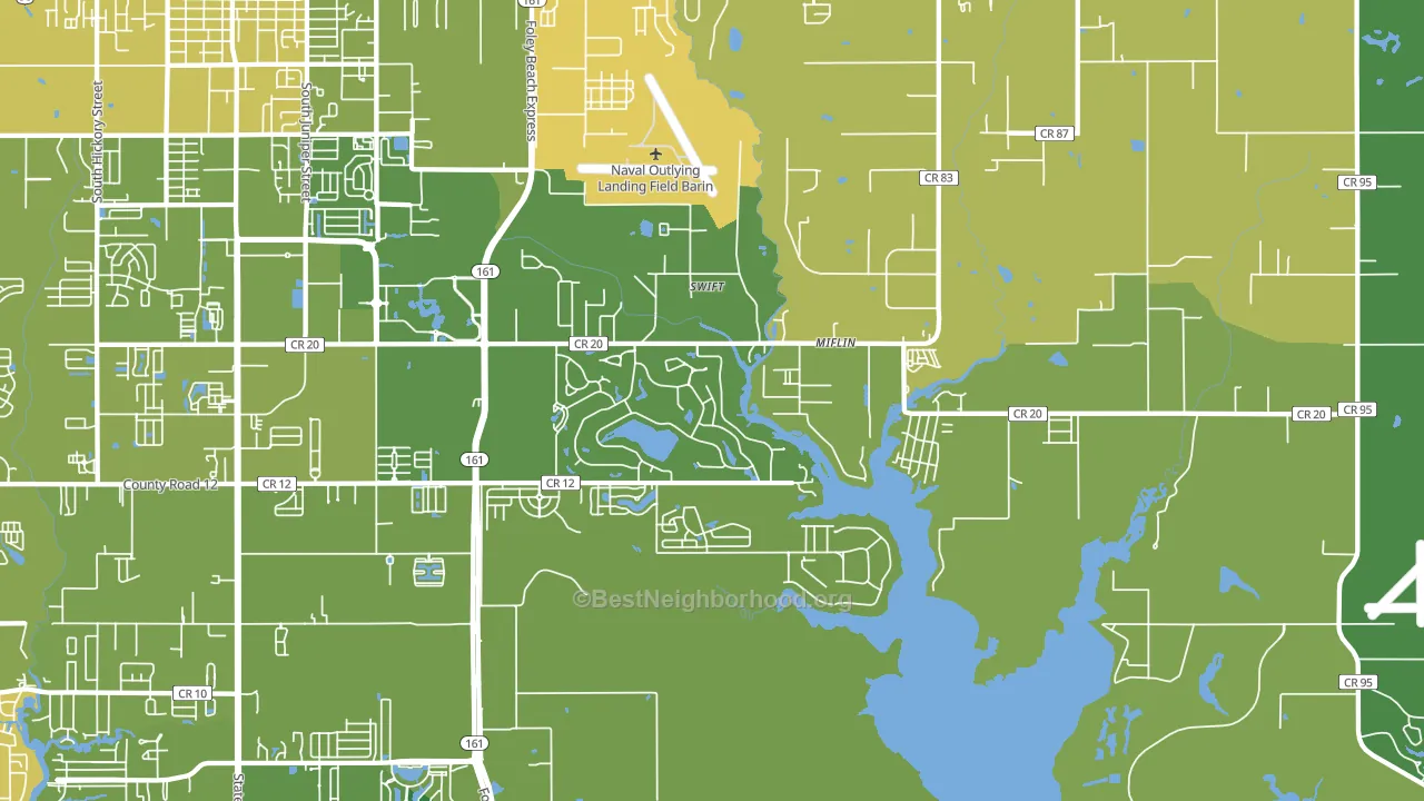 Miflin, AL block-group voter-turnout map