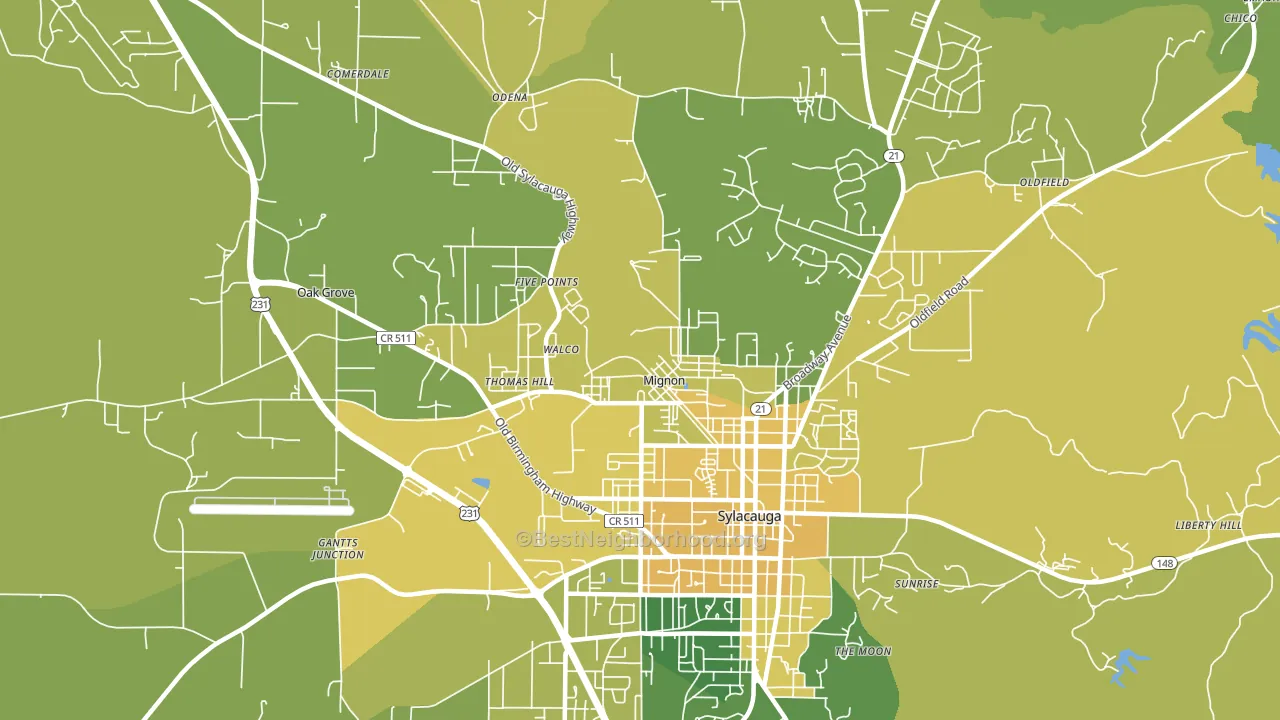 Mignon, AL block-group voter-turnout map