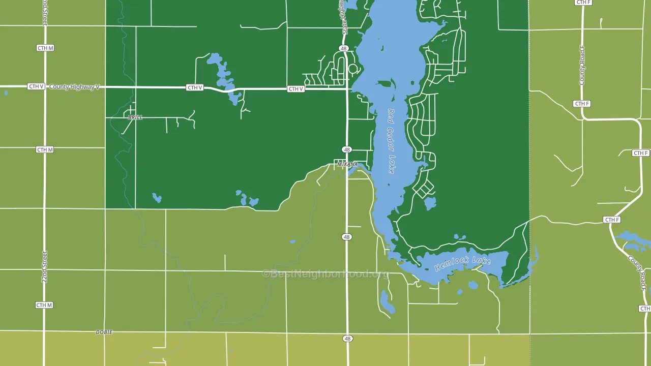 Mikana, WI block-group voter-turnout map