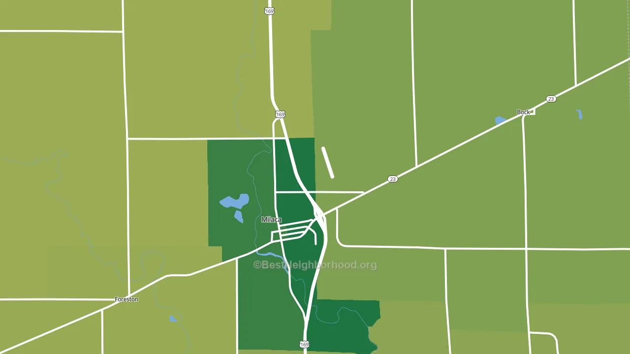 Milaca, MN block-group voter-turnout map