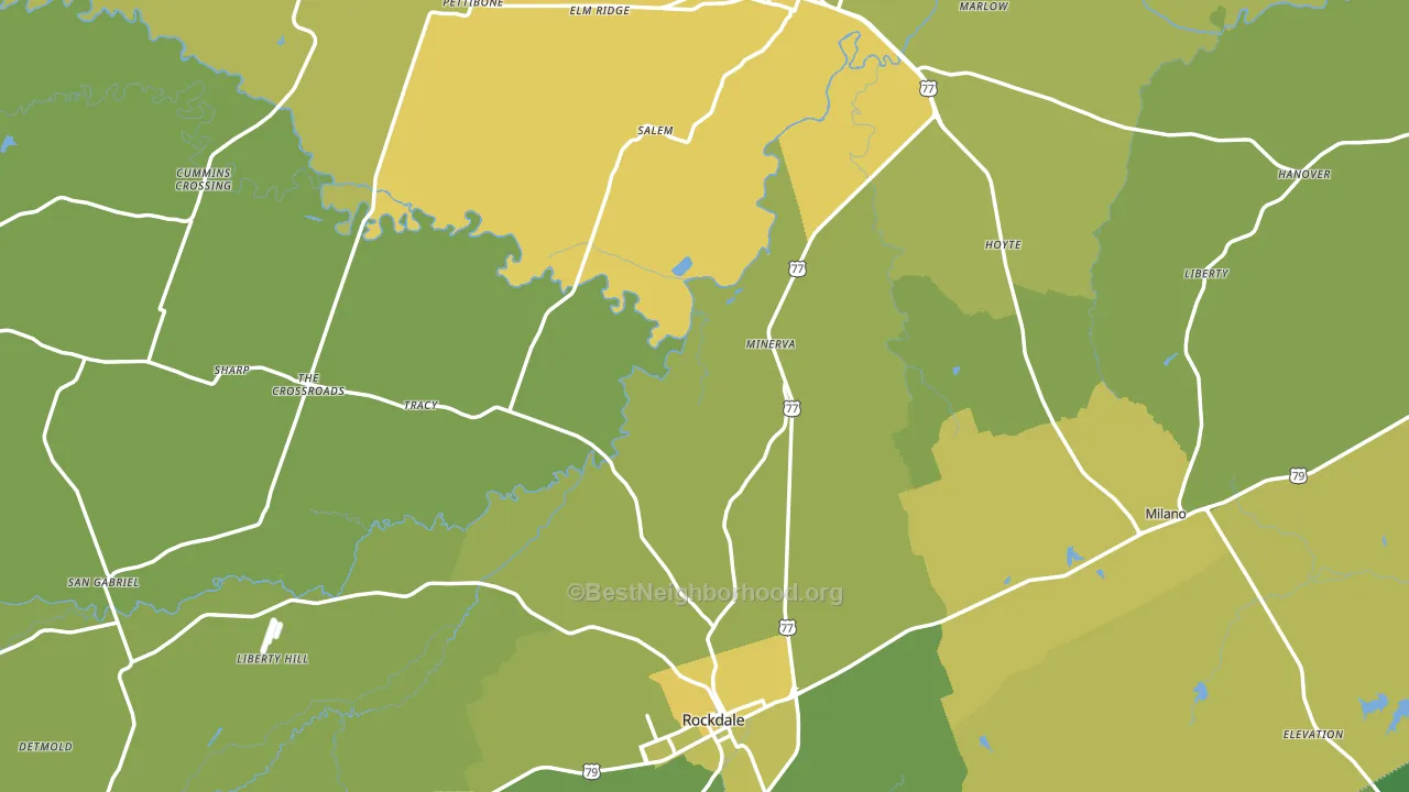 Milam County, TX block-group voter-turnout map