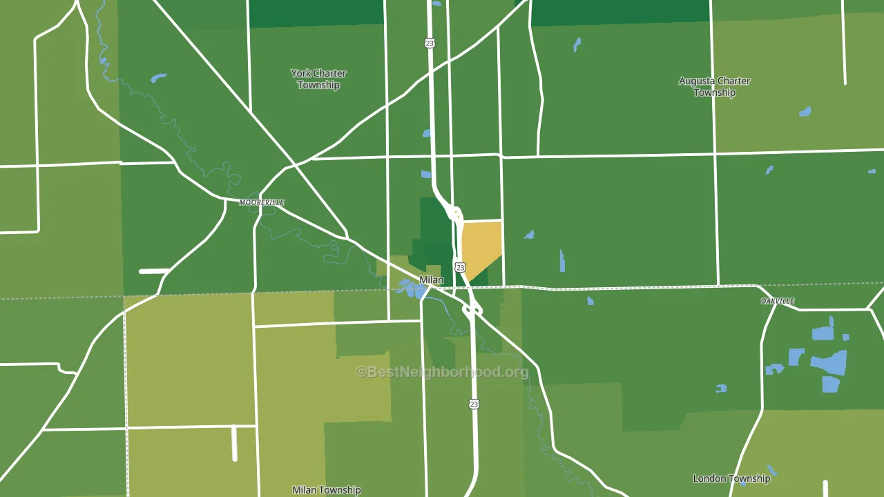 Milan, MI block-group voter-turnout map