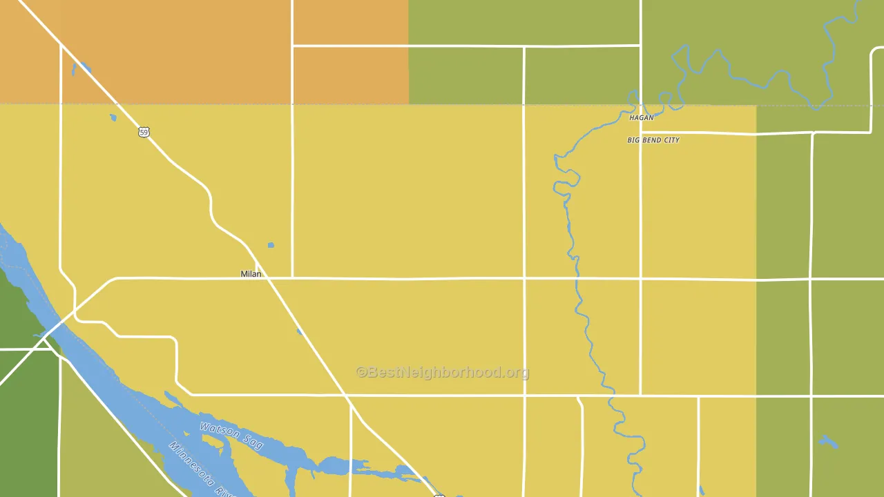 Milan, MN block-group voter-turnout map