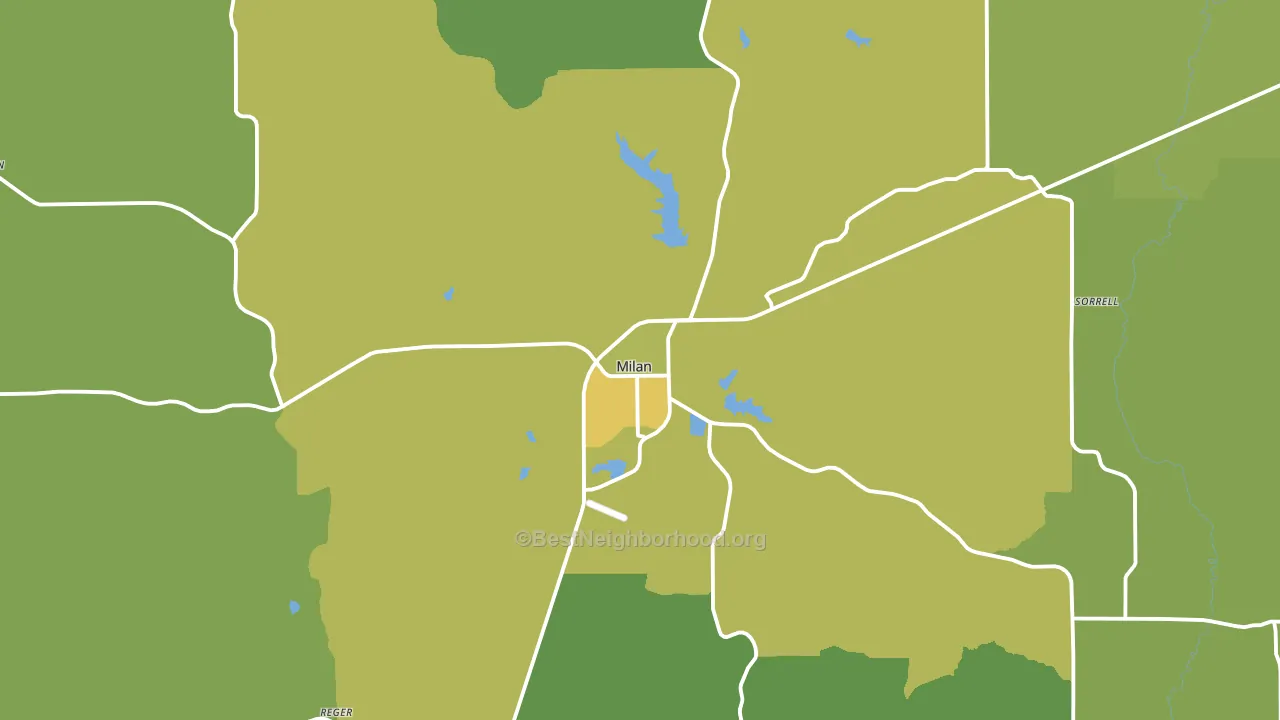 Milan, MO block-group voter-turnout map