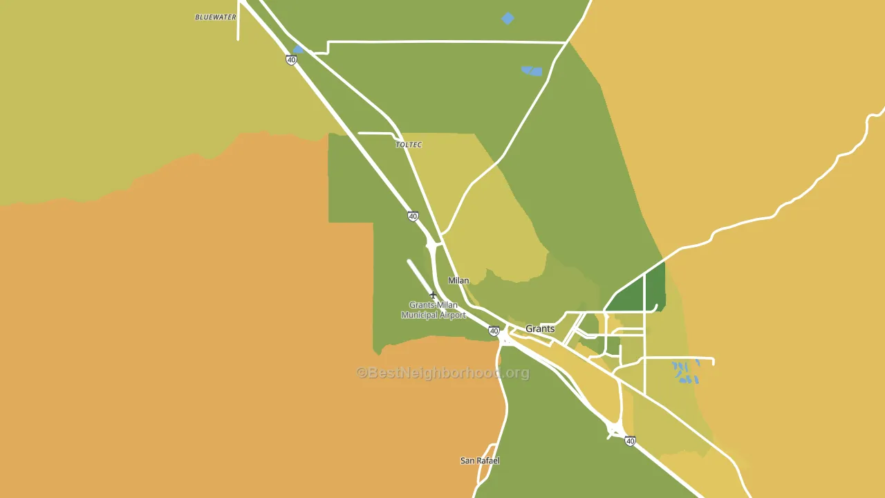 Milan, NM block-group voter-turnout map