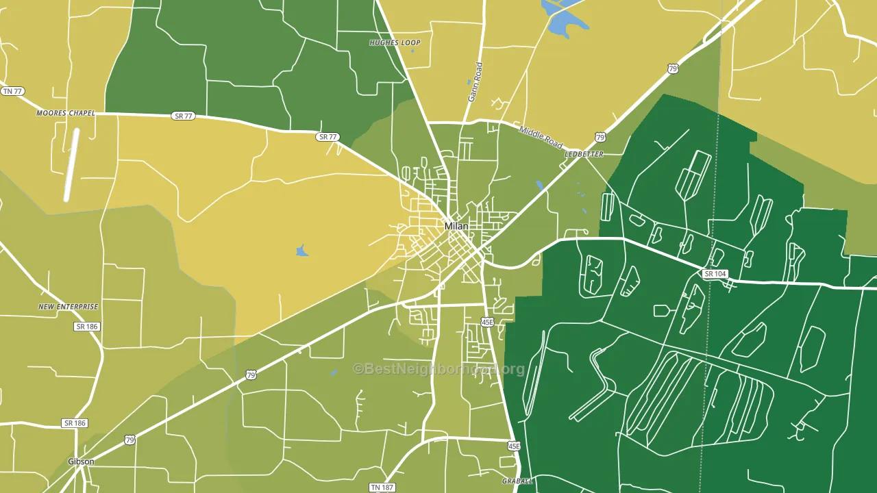 Milan, TN block-group voter-turnout map