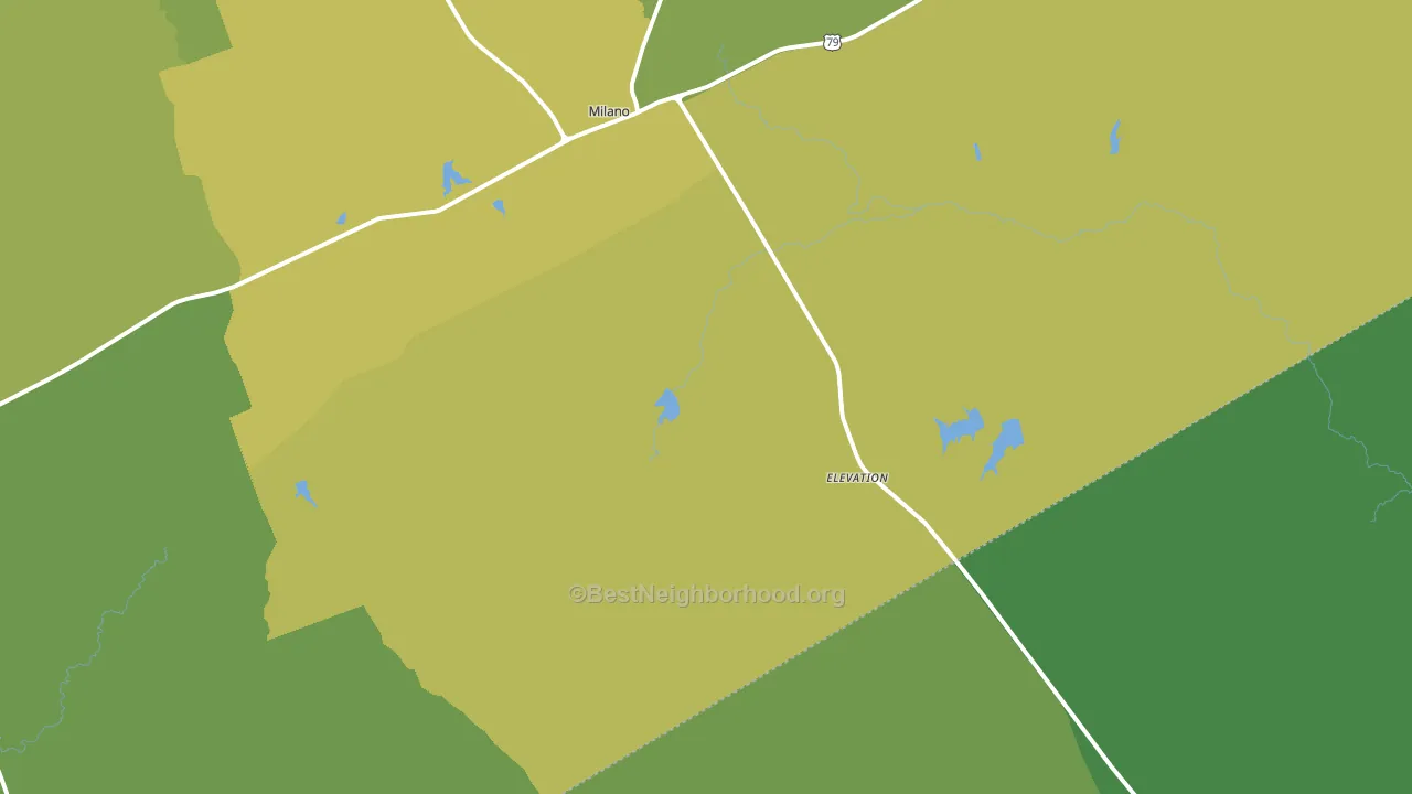 Milano, TX block-group voter-turnout map