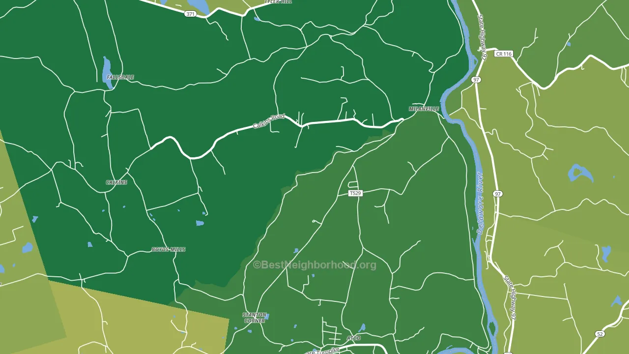 Milanville, PA block-group voter-turnout map