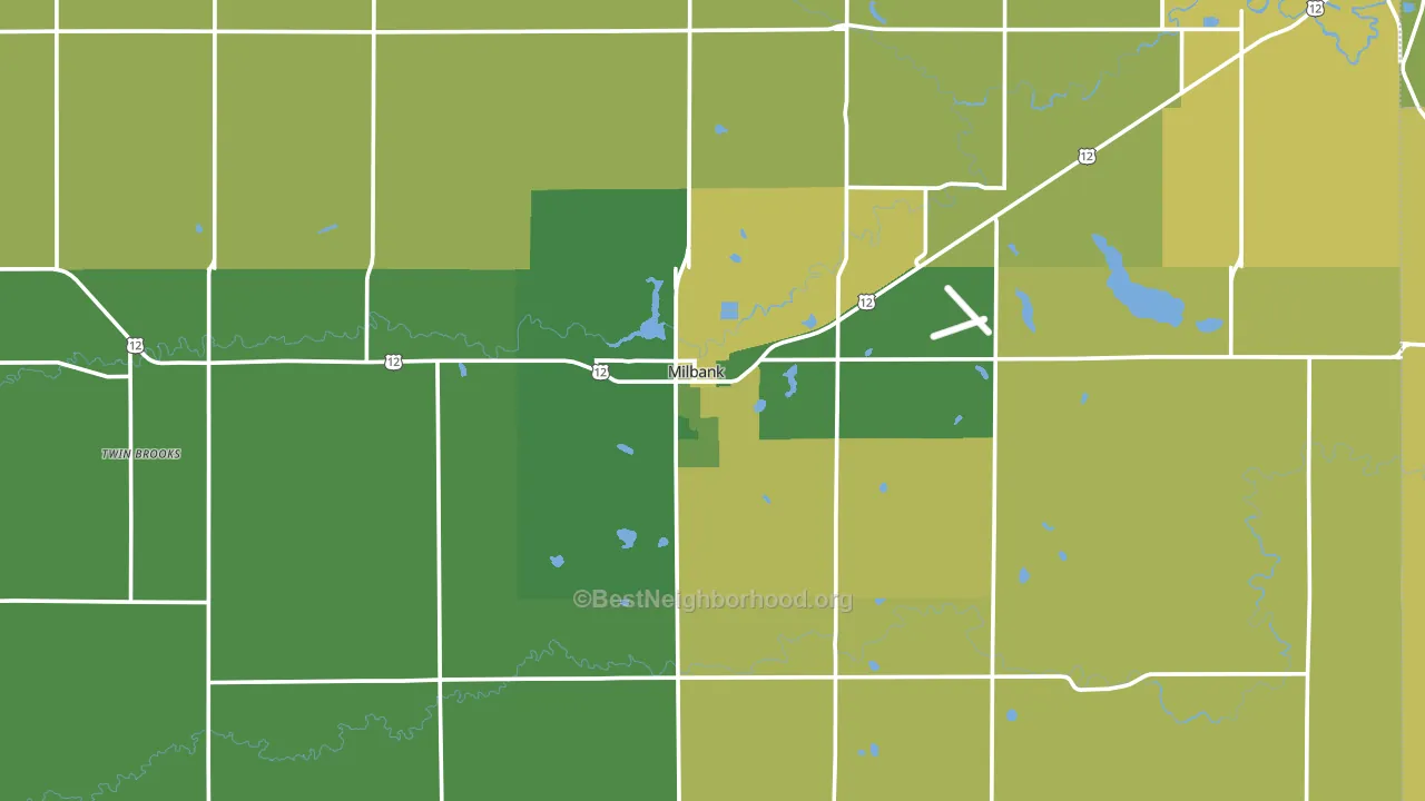 Milbank, SD block-group voter-turnout map