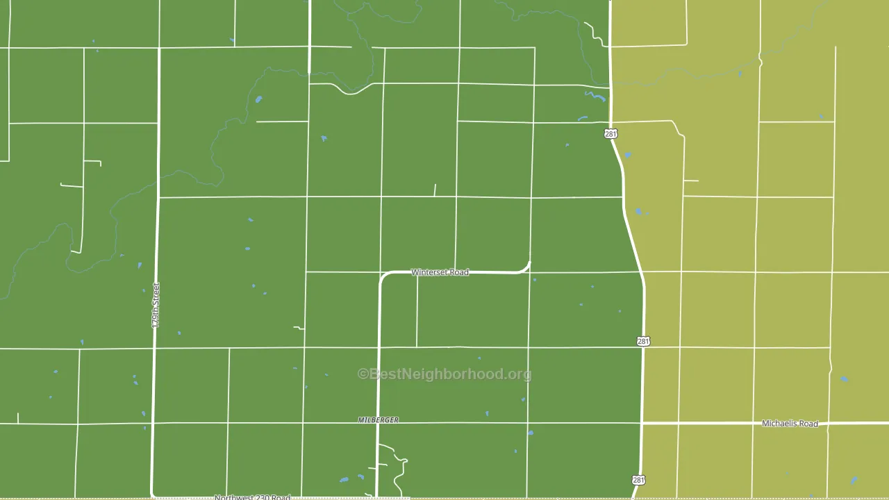 Milberger, KS block-group voter-turnout map