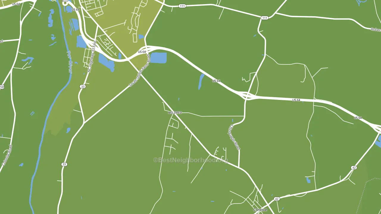 Mildred, NC block-group voter-turnout map