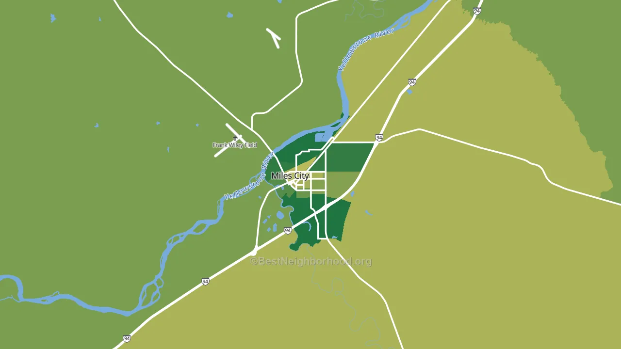 Miles City, MT block-group voter-turnout map