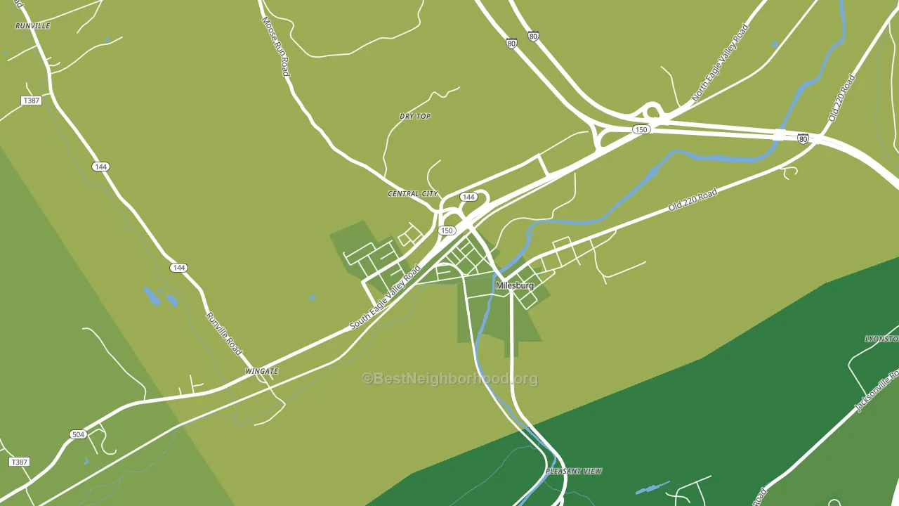 Milesburg, PA block-group voter-turnout map