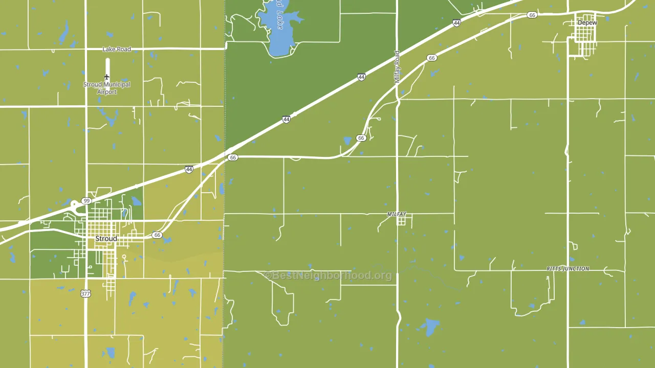 Milfay, OK block-group voter-turnout map