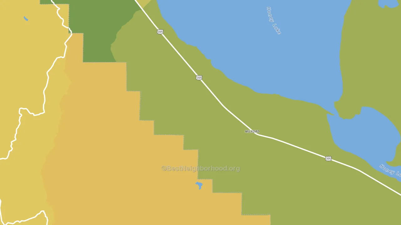 Milford, CA block-group voter-turnout map