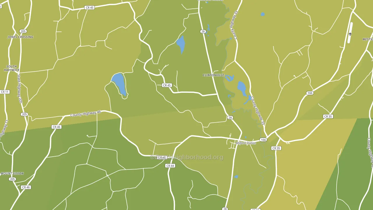 Milford, NY block-group voter-turnout map