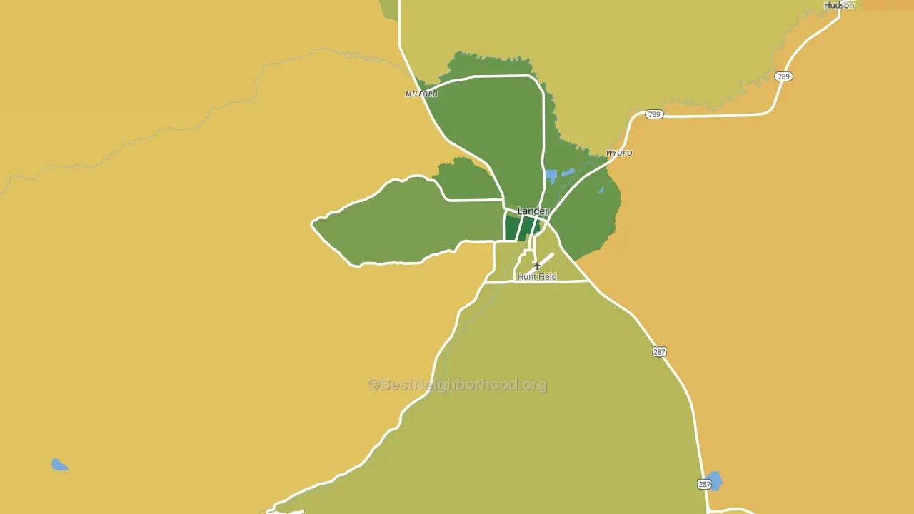 Milford, WY block-group voter-turnout map