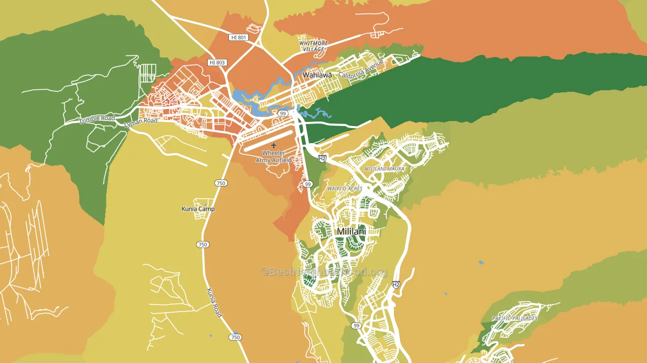 Mililani, HI block-group voter-turnout map