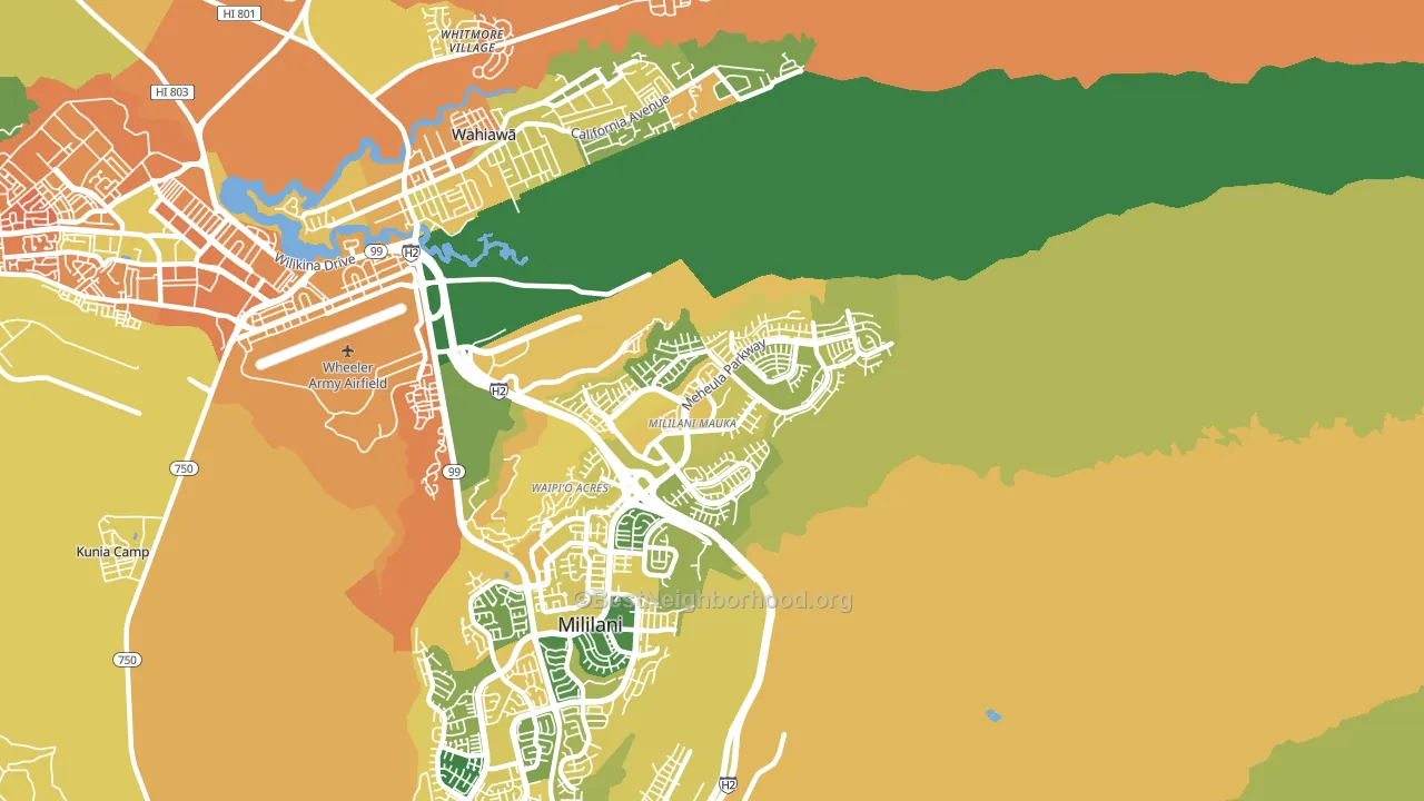 Mililani Mauka-Launani Valley, Mililani, HI block-group voter-turnout map