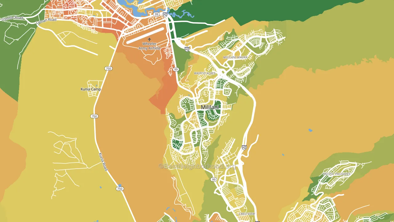 Mililani Waipio Melemanu, Mililani, HI block-group voter-turnout map
