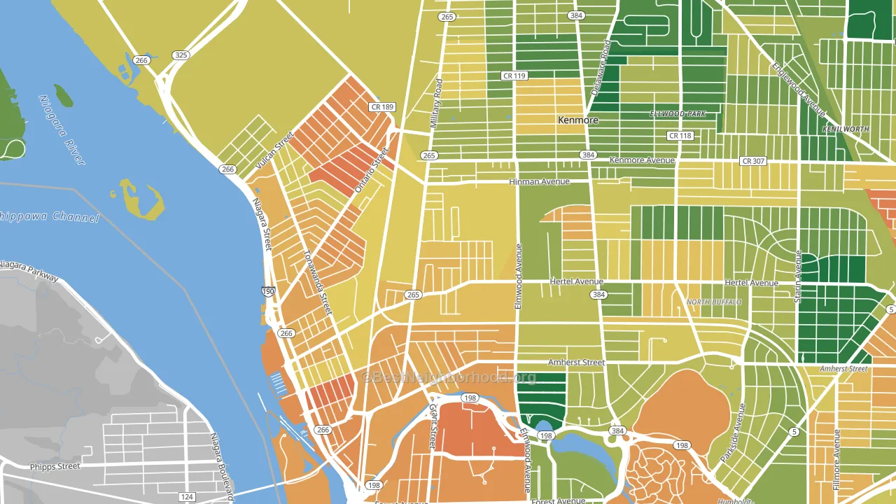 Military, Buffalo, NY block-group voter-turnout map