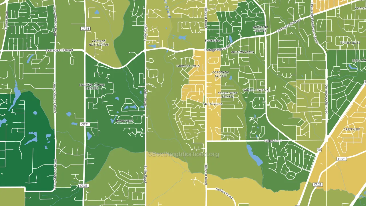 Milkhouse, Mobile, AL block-group voter-turnout map
