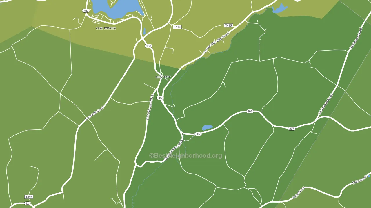 Mill City, PA block-group voter-turnout map