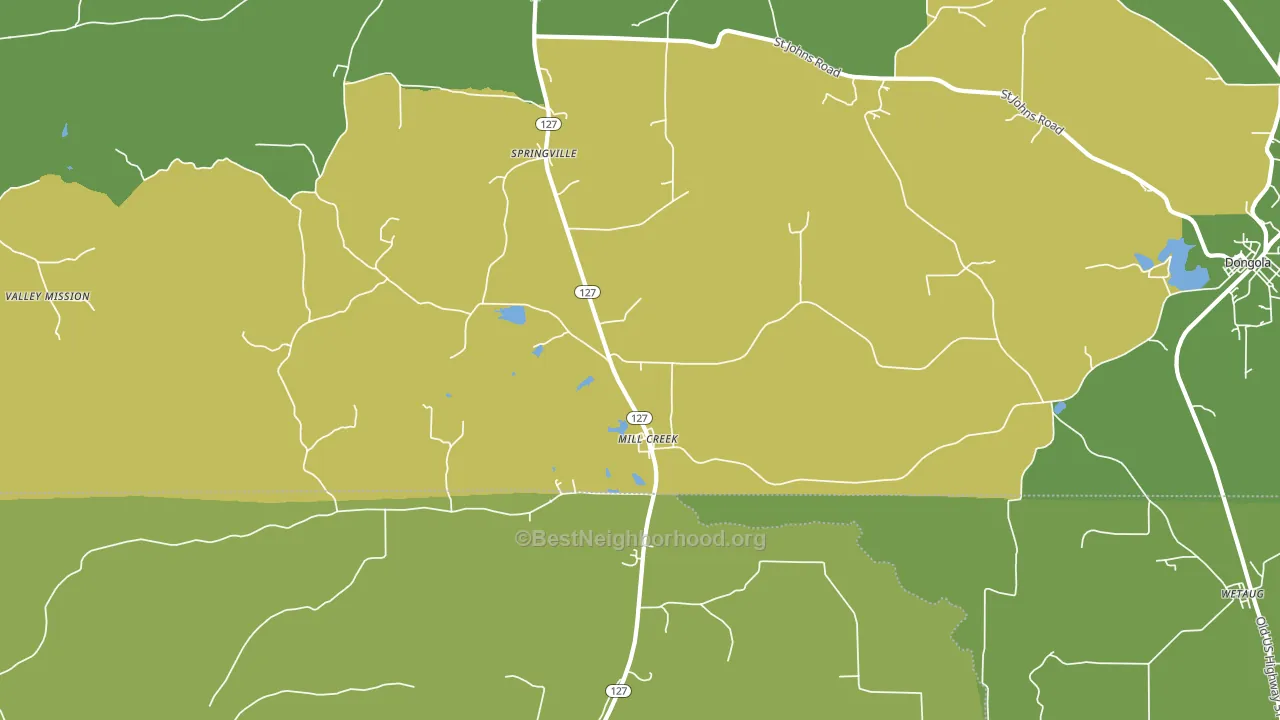 Mill Creek, IL block-group voter-turnout map