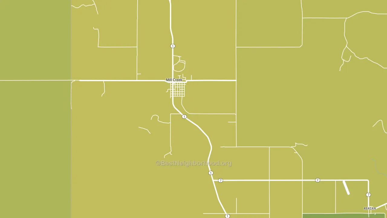 Mill Creek, OK block-group voter-turnout map