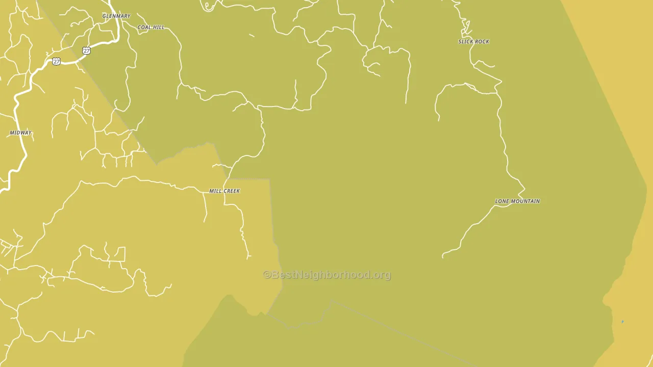 Mill Creek, TN block-group voter-turnout map