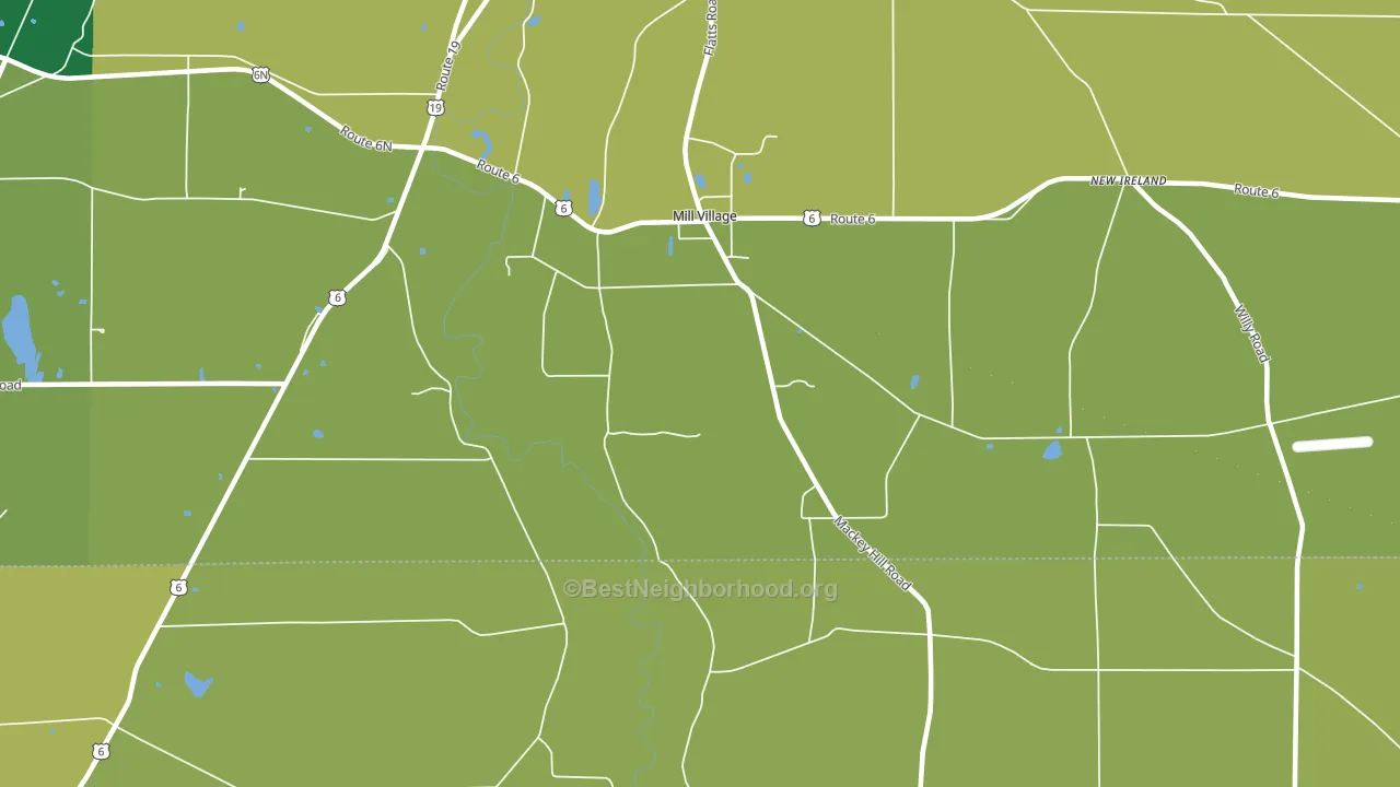 Mill Village, PA block-group voter-turnout map