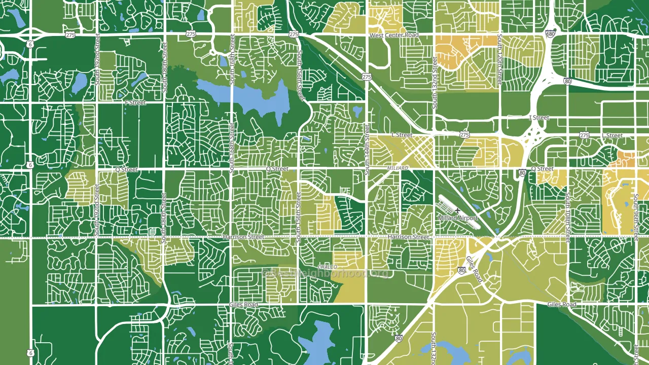 Millard, Omaha, NE block-group voter-turnout map