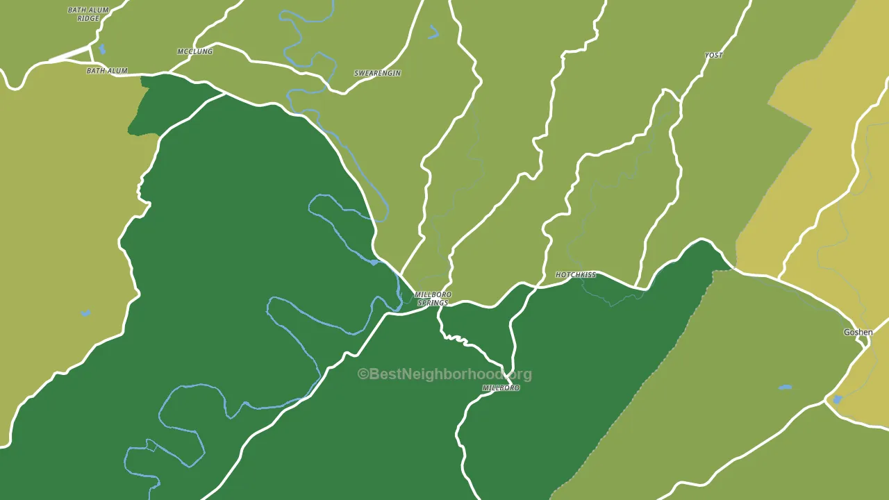 Millboro, VA block-group voter-turnout map