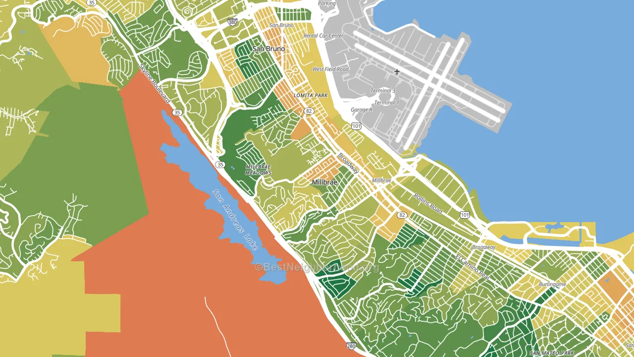 Millbrae, CA block-group voter-turnout map