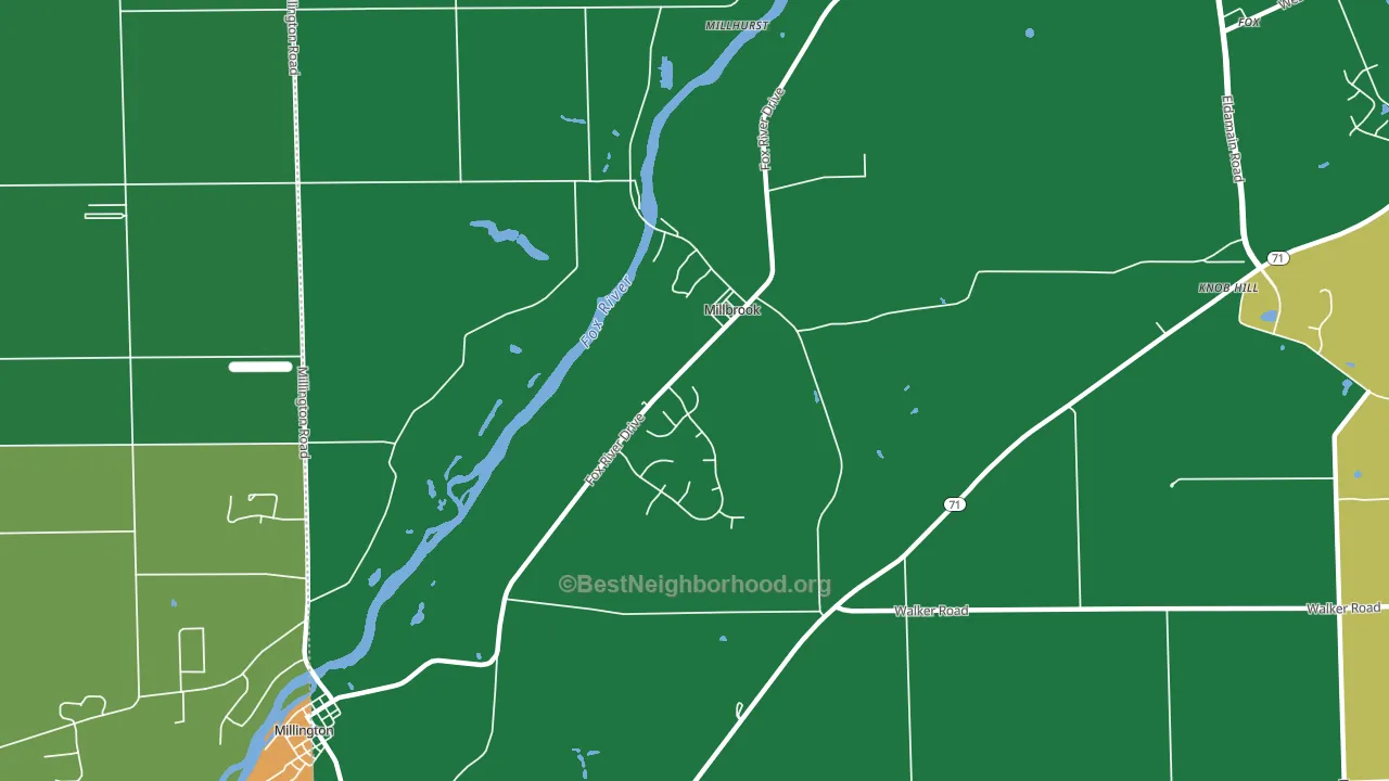 Millbrook, IL block-group voter-turnout map