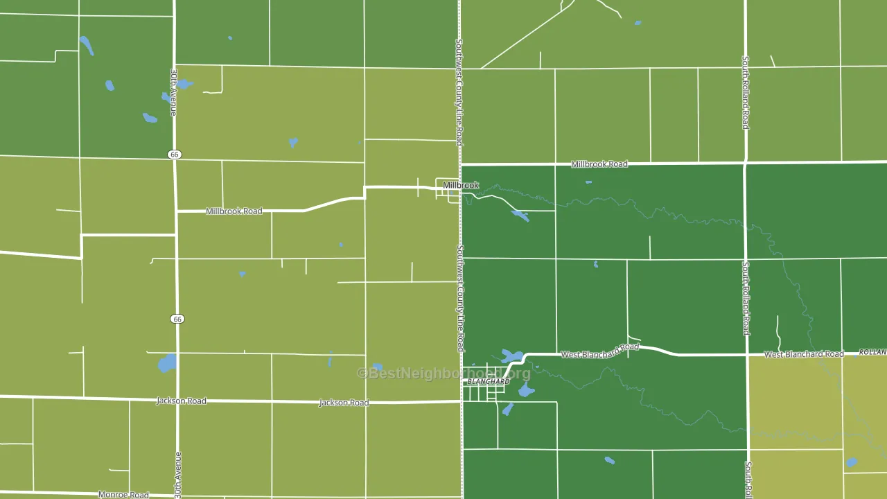 Millbrook, MI block-group voter-turnout map