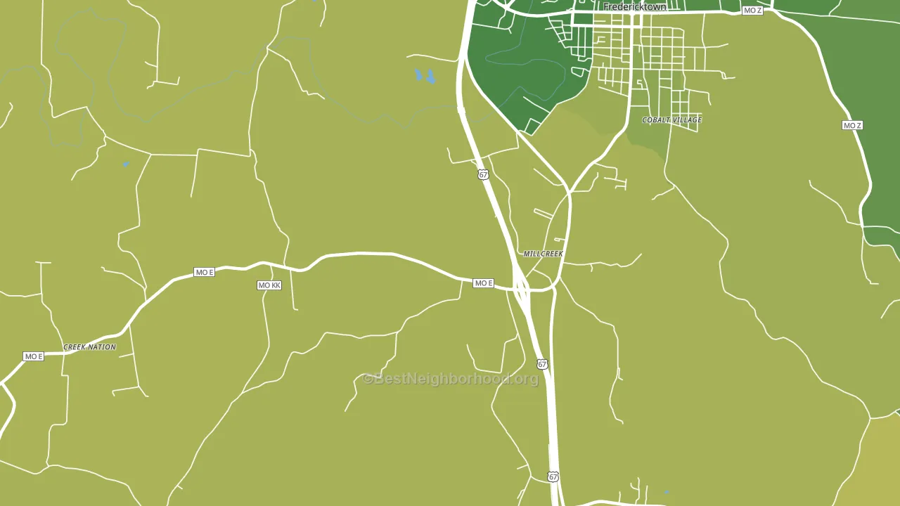 Millcreek, MO block-group voter-turnout map