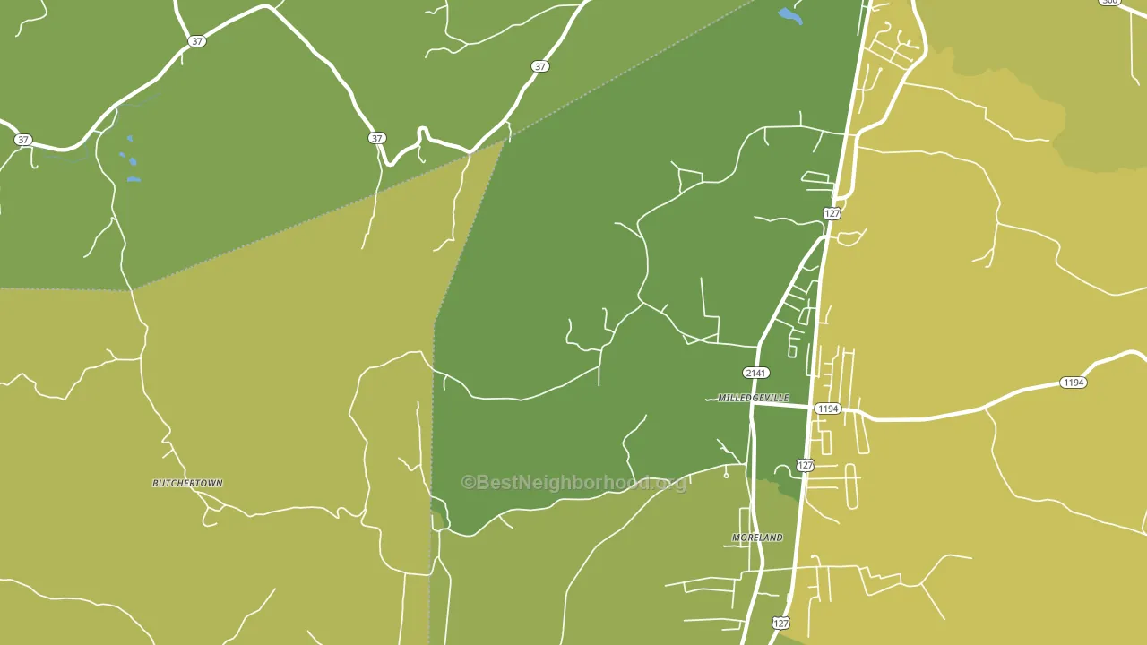 Milledgeville, KY block-group voter-turnout map