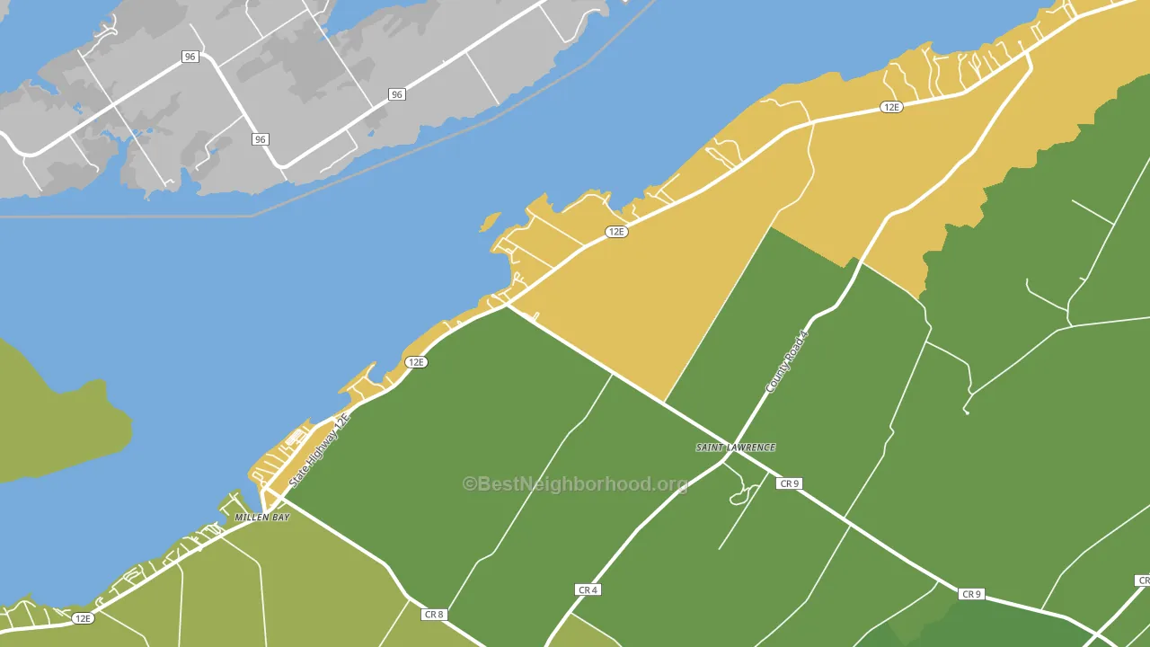 Millen Bay, NY block-group voter-turnout map