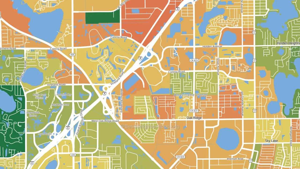 Millenia, Orlando, FL block-group voter-turnout map