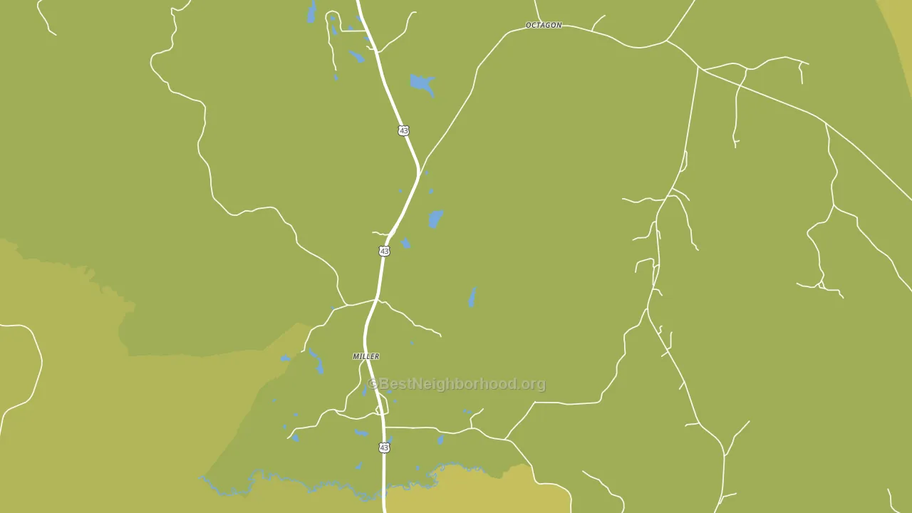 Miller, AL block-group voter-turnout map