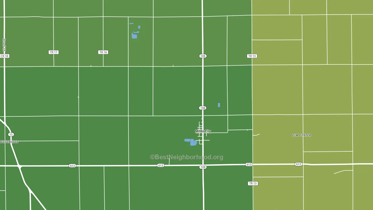 Miller City, OH block-group voter-turnout map